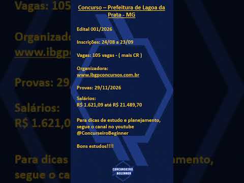 Concurso Prefeitura de Lagoa da Prata MG