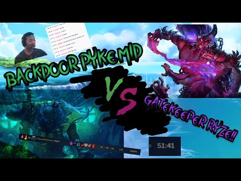 BACKDOOR PYKE MID VS GATEKEEPER RYZE?? IS THIS LEAGUE OF LEGENDS OR AN ANIME?? PYKE MID GAMEPLAY!