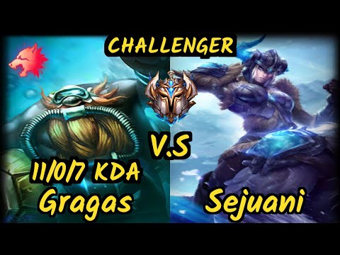 Cuzz (GRAGAS) vs SEJUANI - 11/0/7 KDA JUNGLE CHALLENGER GAMEPLAY - KR
