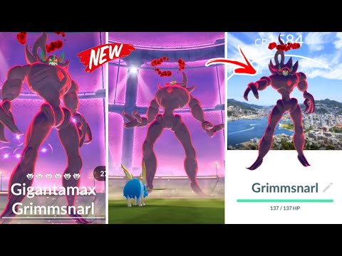 GIGANTAMAX Grimmsnarl raid (Max Battle) in Pokemon GO.