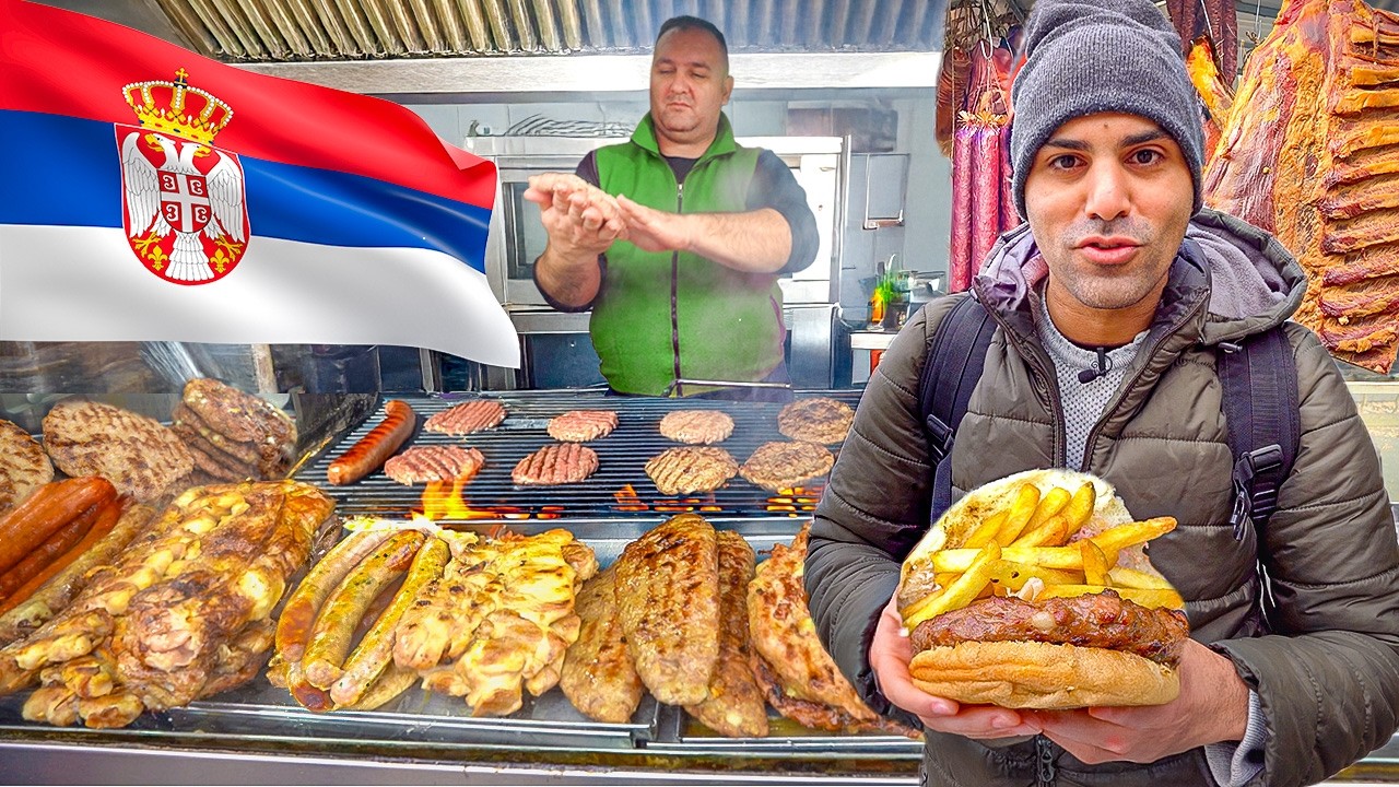 SERBIA MEAT PARADISE! Serbian Street Food in Niš, Serbia - BEST Roštilj + BUREK + Pljeskavica