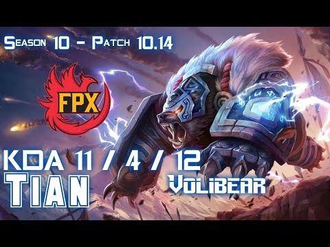 FPX Tian VOLIBEAR vs GRAVES Jungle - Patch 10.14 KR Ranked