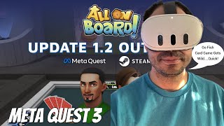 Meta Quest 2 / 3 / 3s All On Board 2.1 Update Card Gameplay Showcase | "Go Fish" Gets Out Of Hand!