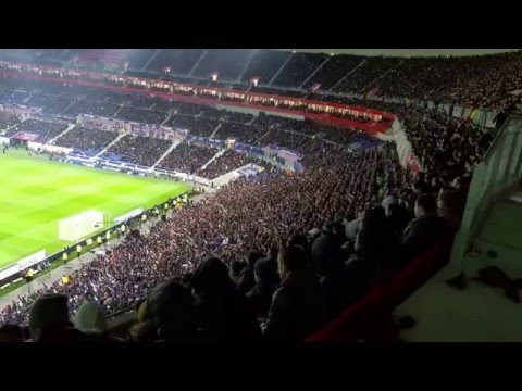 Lyon-psg 2-1   28/02/16  chant "Supporters Lyonnais"