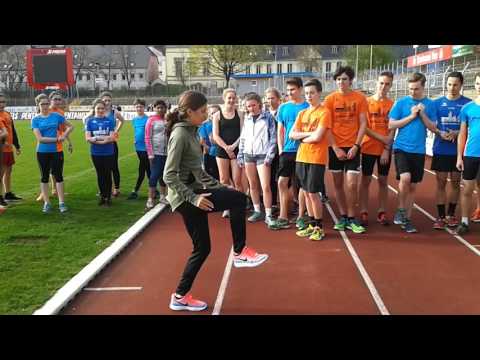 Gesa Krause Training mit Silvesterlauf-Trier-Nachwuchsläufern