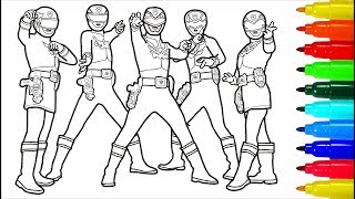 Power Rangers Megaforce Transformers Coloring Pages | Colouring Pages for Kids with Colored Markers