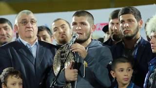 Встреча Хабиба Нурмагомедова на Анжи Арене Махачкала UFC 229 Khabib vs McGregor
