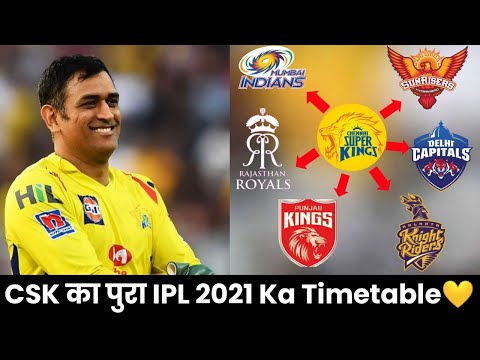 IPL 2021 Chennai Super Kings Match Schedule || #Shorts