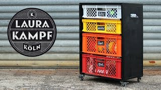 Tool Cart with recycled plastic crates (Workshop Organization)