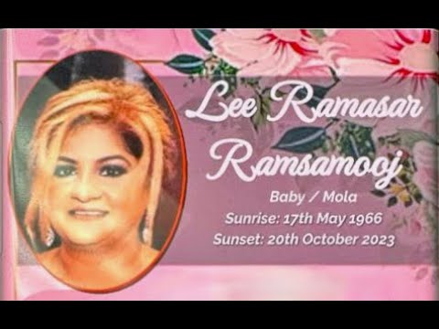 O enterro do falecido Lee Ramasar-Ramsamooj, também conhecido como Baby/Mala