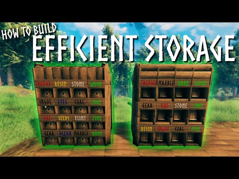 How to build the EFFICIENT STORAGE RACKS in Valheim!