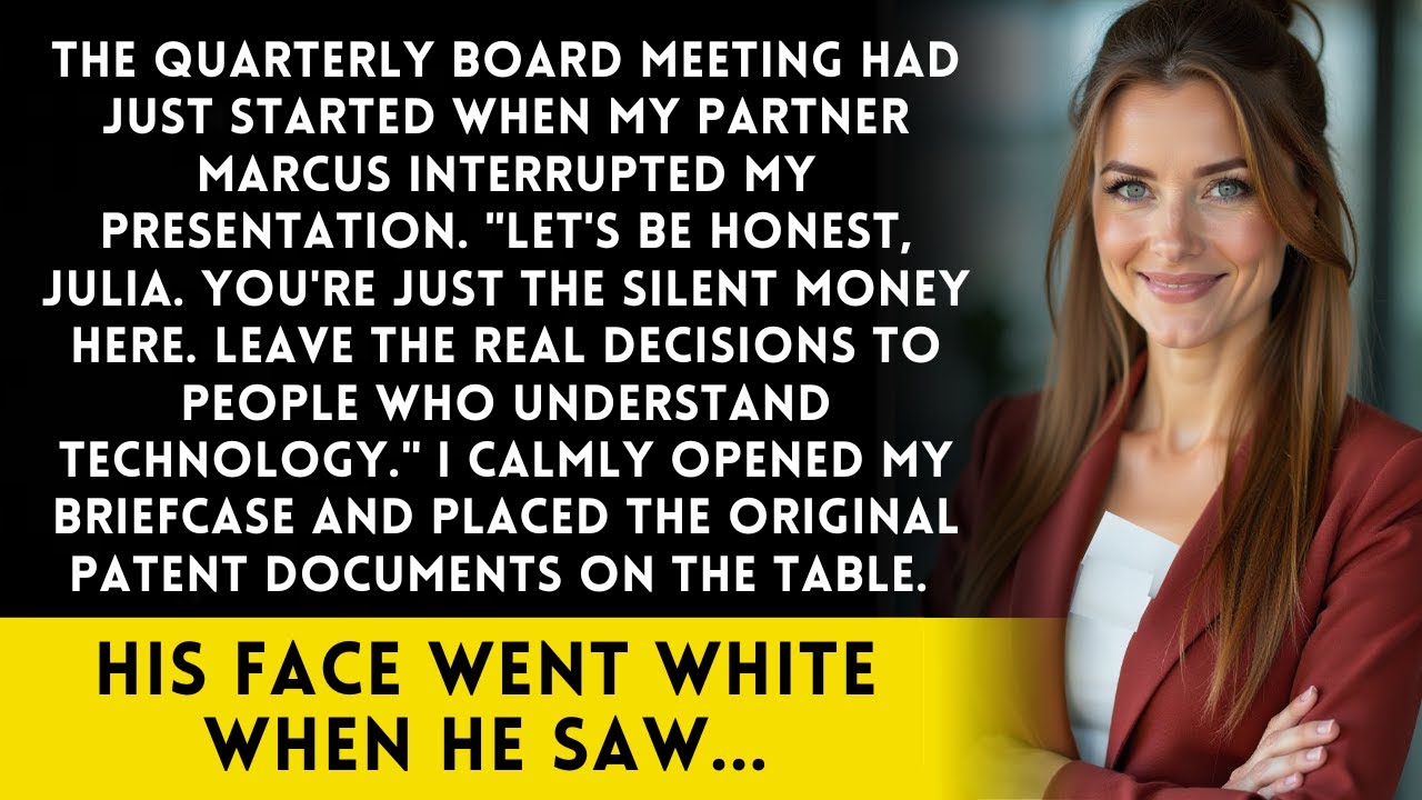 At the Meeting, My Partner Called Me "Silent Money"—Then I Showed Who Owns the Patents