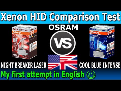 💡 XENON HID BULB COMPARISON TEST | Osram Night Breaker Laser vs Cool Blue Intense | ENGLISH Language