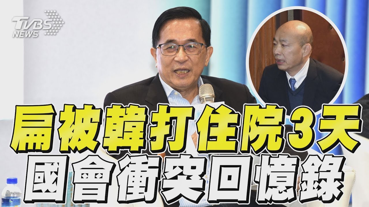「被韓國瑜打到住院3天」 陳水扁憶萬年國會:這只是小兒科