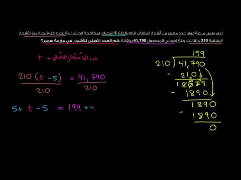 الصف السابع الرياضيات التعابير والمعادلات والمتباينات المعادلات الخطية من خطوتين مثال البرتقال