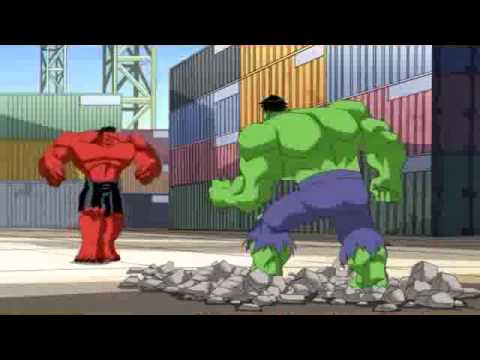 Os Vingadores Hulk verde vs Hulk Vermelho