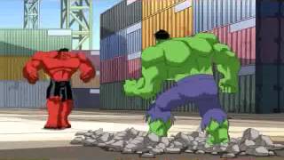 Os Vingadores Hulk verde vs Hulk Vermelho