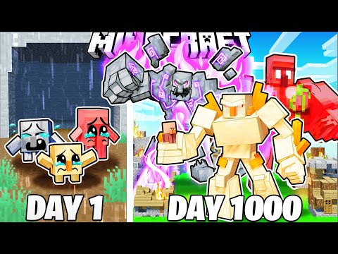 I Survived 1000 Days as GOLEMS in Minecraft!