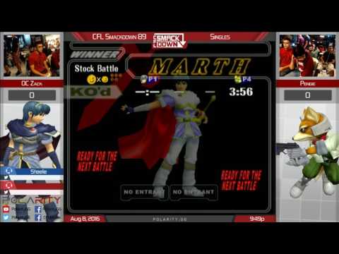CFL Smackdown 89 Melee - OC Zack (Marth) vs Pengie (Fox) - Singles Bracket