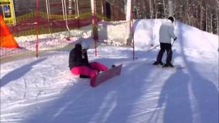 preview picture of video 'LT in LATVIJA 2012-02 snowboarding, skiing GO GO GO'