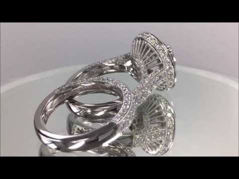 7.74 ctw Round Cut Diamond Engagement and Wedding Ring Set - BigDiamondsUSA