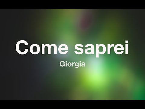 Giorgia - COME SAPREI - Karaoke (Fair Use)