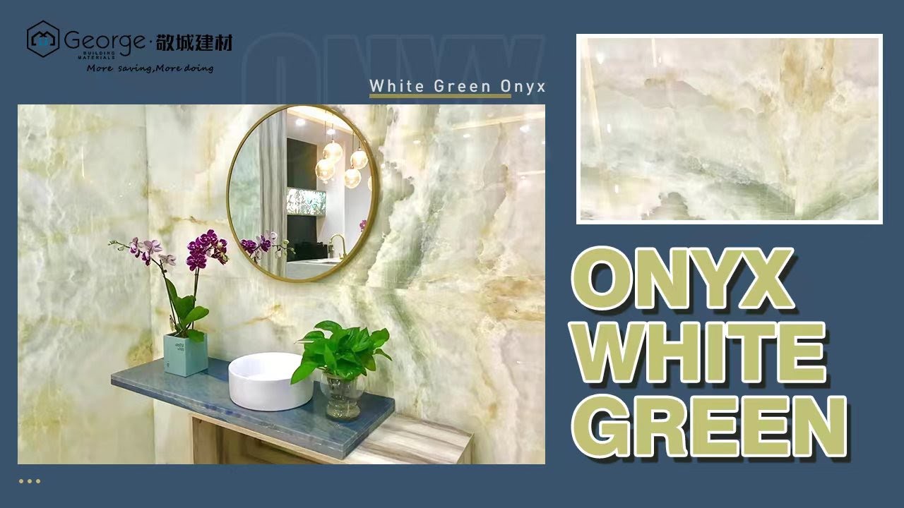 White Green Onyx Marble Slab Stone | Bathroom Floor Tiles | Luxury Villa And Hotel Design