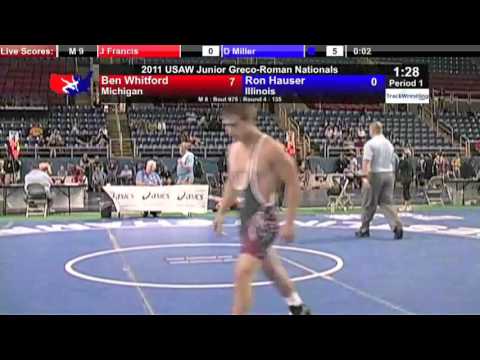 Junior Greco 135   Ben Whitford MI vs  Ron Hauser IL