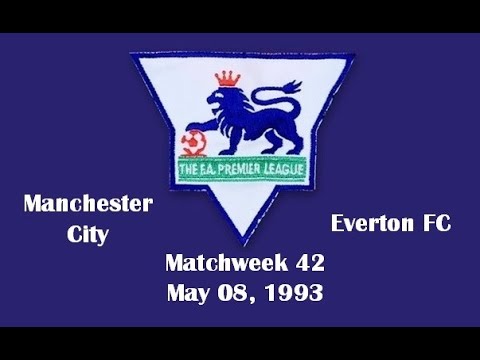FA Premier League. Season 1992-1993. Matchweek 42. Manchester City - Everton FC - 2:5. Highlights.