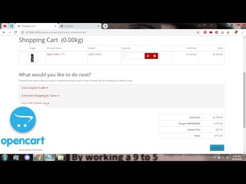 Opencart Add Coupon Get Discount