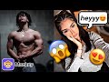 BODYBUILDER FLEXES TO GET GIRLS ON MONKEY