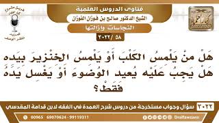 [58 -3022] من لمس الكلب أو الخنزير بيده هل يجب عليه أن يغسل يده؟ - الشيخ صالح الفوزان image