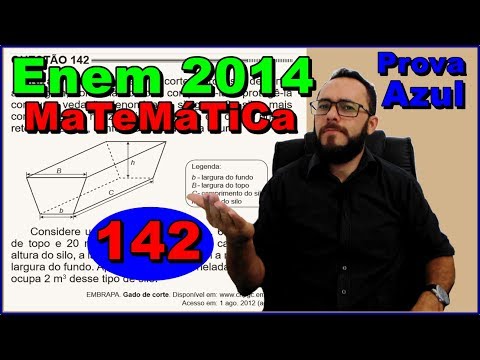 Enem 2014 - Questão 142 - Prova azul de Matemática (volume de prisma trapezoidal)