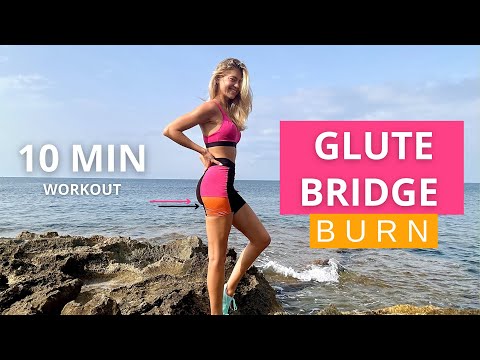 10 MIN. GLUTE BRIDGE BURN - booty workout for a lifted bum | only mat based