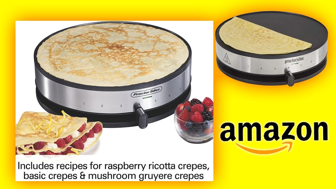 Proctor Silex 38400 Electric Crepe Maker, 13 Inch Griddle & Spatula
