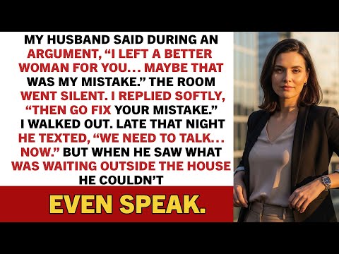 My husband said during an argument, “I left a better woman for you… maybe that was my…”