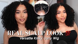 SCALP‼️ The Most Natural Upgrade Kinky Curly V Part Wig Ever! Ft UNice Hair