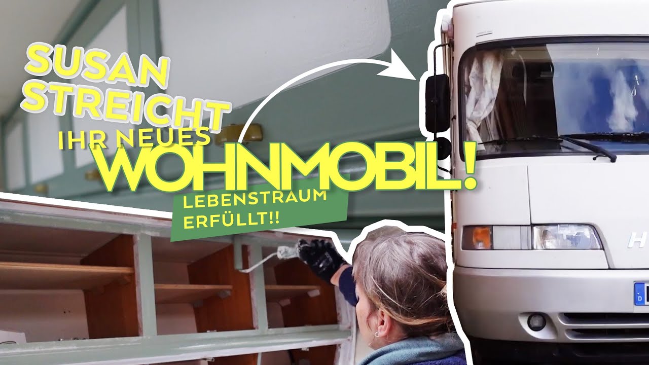 Project Paint Motorhome: MissPompadour Suitcase Camera - Susan paints her new motorhome!