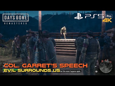 DAYS GONE REMASTERED | Col. Garret’s Speech Evil Surrounds Us | PS5 Pro | 4K