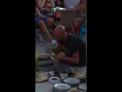 Dario Rossi Techno Street Drummer at Kumharas BLOOP'N'SUNSET part of Bloop Festival 2015