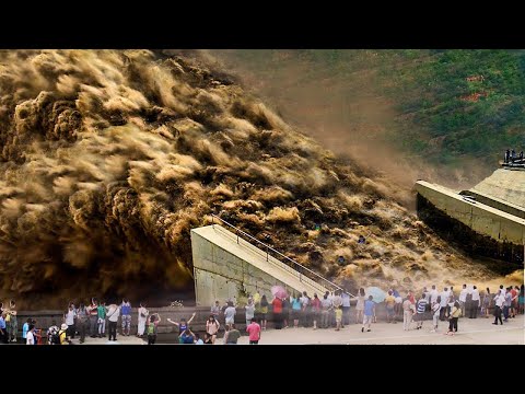Emergency Water Discharge And Massive Dam Failures Caught On Camera