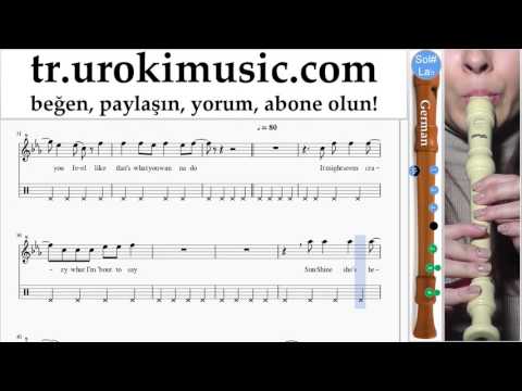 Blok flüt G. Nasıl Çalınır Pharrell Williams - Happy Bölüm#2 Okul Öğretmen Notalar Eğitim Tablatura