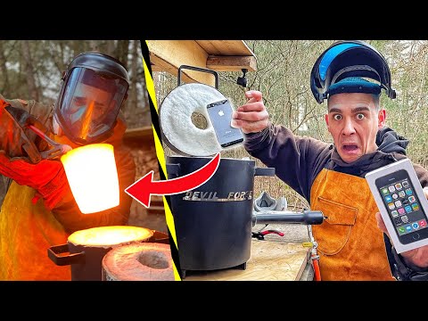 iPhone in 1000°C SCHMELZOFEN einschmelzen - Was passiert? | Survival Mattin