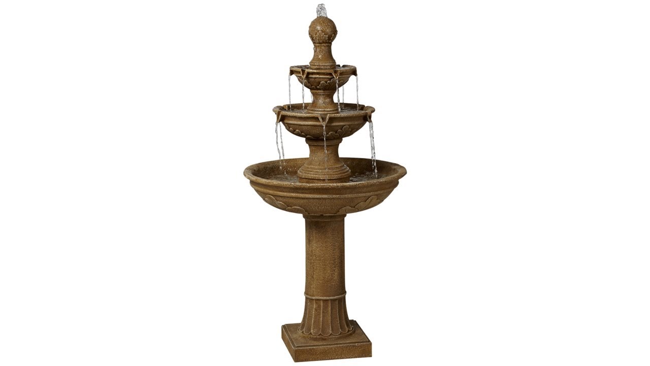 Video1 of Stafford 48" High Three Tier Traditional Garden Fountain