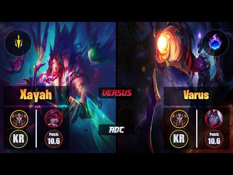 GrandMaster XAYAH [Lethal Tempo] (ADC) VS  VARUS - Grandmaster KR Patch 10.6