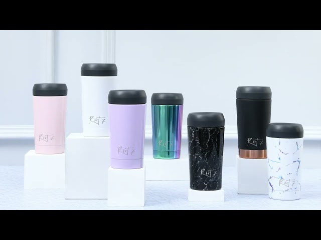 روت7 - حافظة سوائل للمشروبات الساخنة والباردة بسعة 500 مل - ازرق مطفي