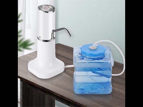 Помпа для воды электрическая 2 в 1 с подставкой на стол/бутыль и выбором объема ePump Stand Limit белая (GS-54536) Video #1