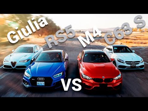 Giulia VS RS5 VS M4 VS C63 S: comparativa deportivos europeos