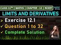 Class 11th Maths Exercise 12 1 Q1 To Q32 Chapter 12 Limits And Derivatives NCERT