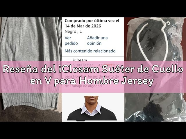 Vídeo relacionado con iClosam Suéter Hombre Cuello Redondo Suéteres de Manga Larga para Hombres de Punto Trabajo Jersey, Azul, M